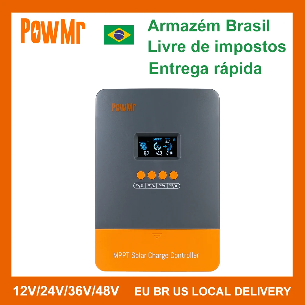 Powmr Solar Charger Controller Mppt 60A 12V 24V 36V 48V Blacklight Lcd Regulator Max Pv Input 150Vdc Supporto Batterie Al Litio