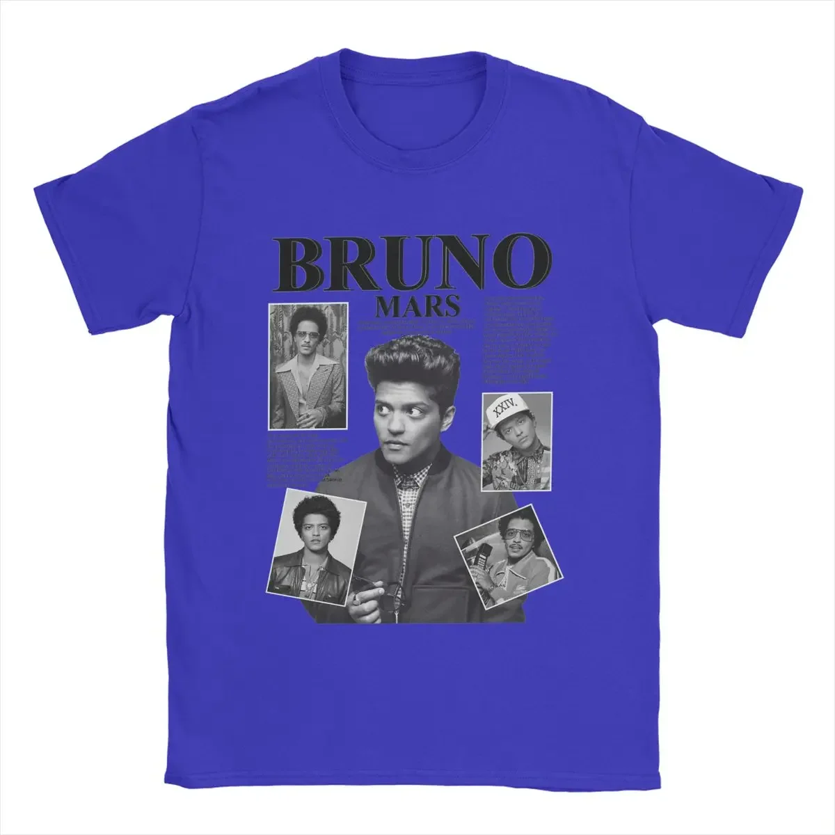 Bruno Mars T-Shirts for Men Novelty Pure Cotton Tee Shirt O Neck