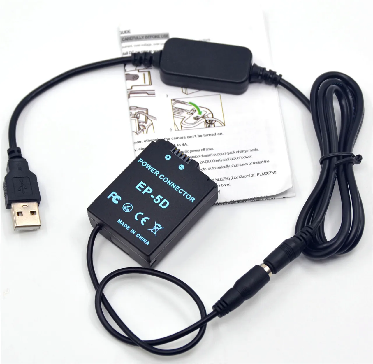 Vitesun Power Bank 5V USB Cable Adapter + ENEL21 EN-EL21 Dummy Battery EP-5D EP5D DC Coupler for Nikon 1 V2 1V2