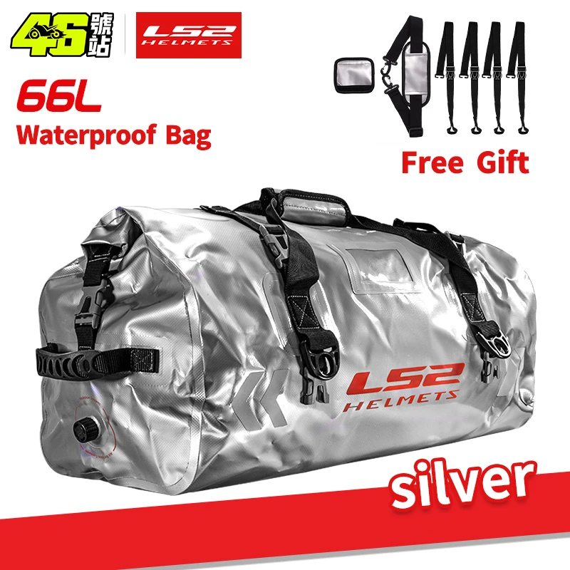 LS2 Motorcycle Waterproof Tail Bags Back Seat BagsTravel Bag Motorbike Scooter Sport Luggage Rear Seat Bag Pack 66L