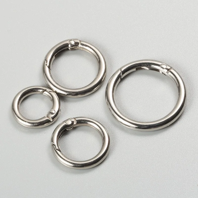 30/10 Stück Metall O-Ring Federverschlüsse für DIY-Schmuck, Öffnbare Runde Karabiner, Schlüsselanhänger, Taschenhaken, Hundeketten-Verschlüsse, Verbinder