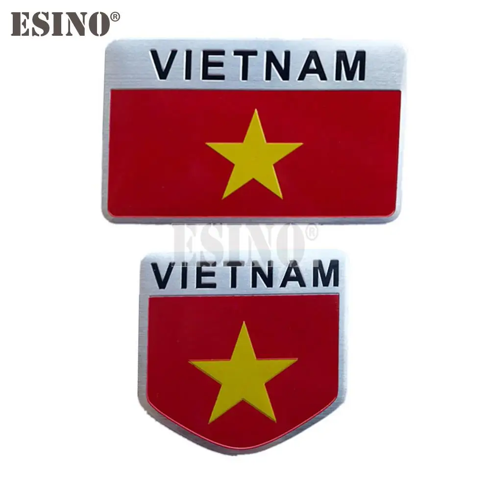 

Car Styling Vietnam National Flag 3D Metal Chrome Aluminium Alloy Decorative Emblem Adhesive Badge Sticker Decal Accessory