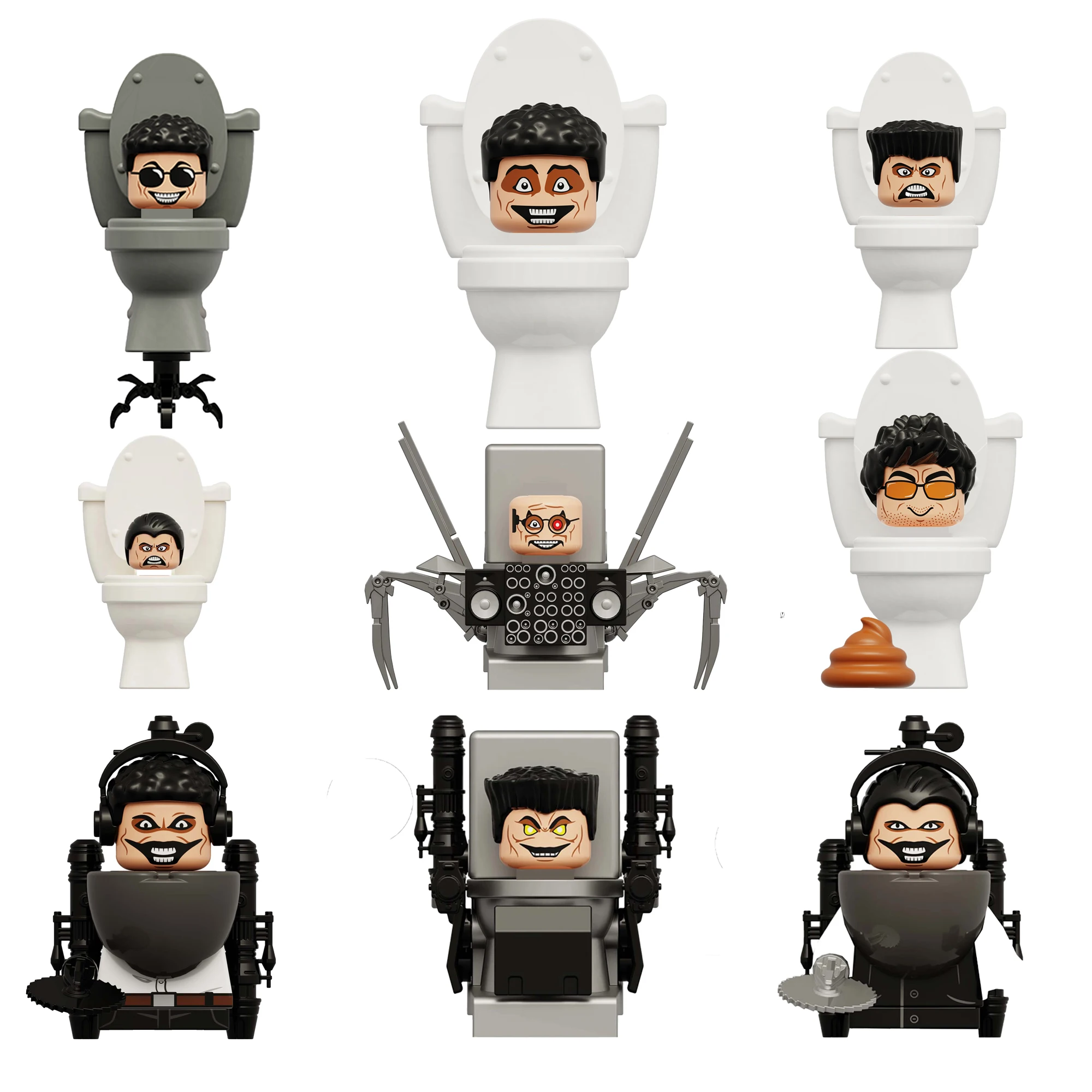 KDL834 SWAT MUTANT Building Blocks SKIBIDI G-toilet Titan Clock TV Camera Speaker Scientist Plunger Man Figures Bricks Doll Toys 6