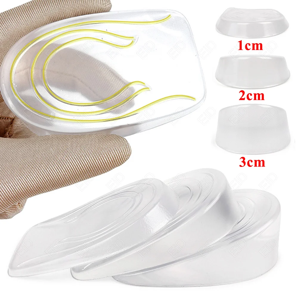 Eid Silikon gel unsichtbare Höhe erhöhen Innen sohle für Füße Fersen heben Einsätze Schuh Boost 1-3cm weiches elastisches Kissen Männer Frauen – Detail 7
