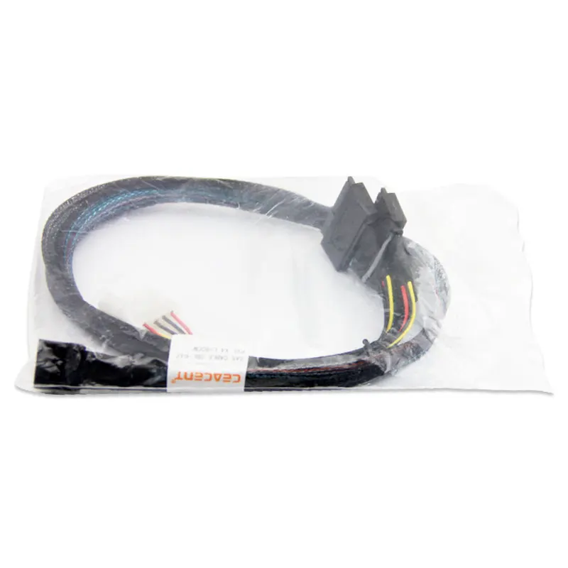 Cabo Nvme U.2 2xsff8643 a 2xsff9639 12gb 80cm Comprimento 30awg para Hba Cartão Raid com 20cm Grande 4pin Powerline - Imagem 3