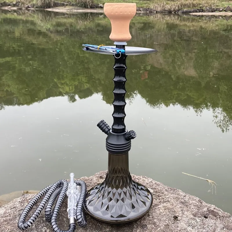 20inch Heght 52cm Acrylic Shisha Hookah Single Hose Ceramics Bowl with Tray Chicha Nargile Water Pipe Accessories