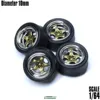 SpeedCG 1/64 ABS Wheels with Rubber Tire Type J Modified Parts Diameter 10mm For Model Car Racing Vehicle Toy Hotwheels Tomica 4