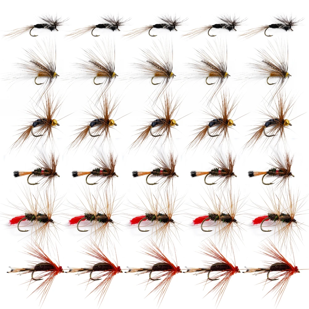 icerio 32pcs box trout nymph fly fishing lure assorted flies kit nymphs dry wet flies fishing fly lure bait with boxed Goture Fly Fishing Lure Kit Nymph Dry Wet Flies Bait With Super Sharpened Crank Hook Perfect Decoy