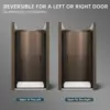 Adjustable Frameless Pivot Shower Door Matte Black Hardware Finish Certified Clear Tempered Glass Shower Enclosure 3