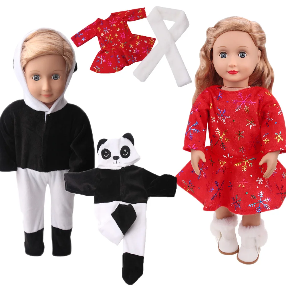 Holiday Exclusive Set Suitable For American 43 Cm Girl Doll Dress 18 Inch Doll, Christmas Girl Gift (Clothes Only)