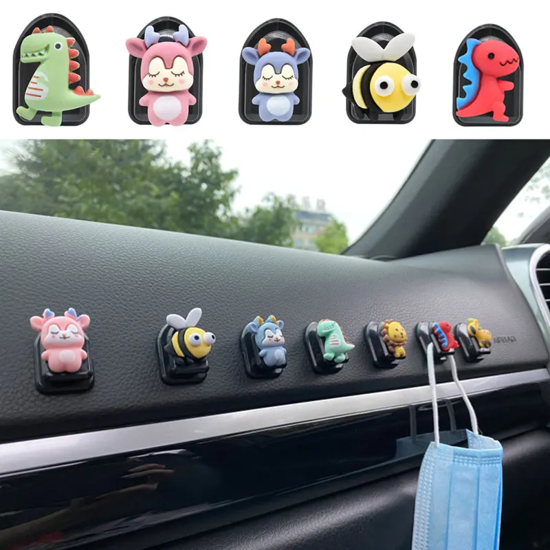 

2 Pcs Cute Simple Car Small Hooks Cartoon Decorative Durable Holder Automobile Styling Interior Hook Car Ornaments Storage Hook