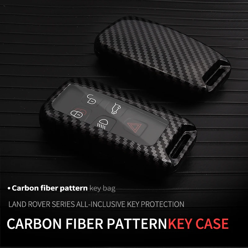 

Carbon Fiber Car Remote Key Case Bag For Land Rover Range Rover Discovery Sport Freelander 2 Evoque Velar key housing accessory