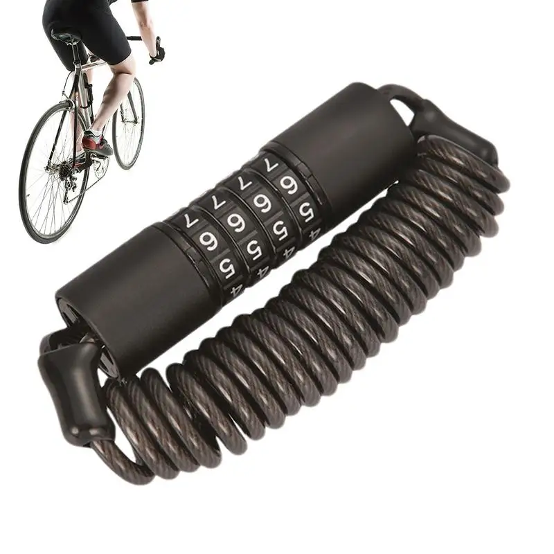 

Блокировка для мотоциклов, велосипедный мини-замок с паролем, выдвижной четырехзначный замок на цепочке с защитой от кражи 59in, легкий велосипедный замок, шлемы