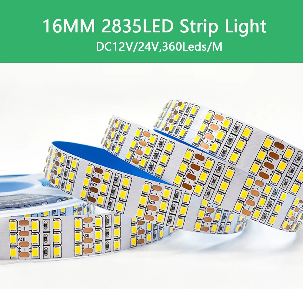 

Three Rows Strip 12V 24V DC 2835 360Leds 480Leds Flexible High Density SMD Tape Rope IP20 Non Waterproof 3000K/4000K/6500K