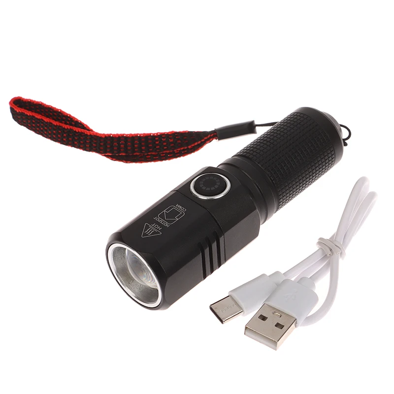 

Strong Bright Mini P70 LED Flashlight USB Torch Type-C Rechargeable Fishing Lantern Powerful 3 Lighting Mode Camping Lamp