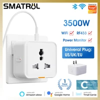 EU US UK Wifi Plug RF433 Universal Smart Electric Socket Travel Adapter Converter Power Monitor Overload Protect AC Outlet Tuya