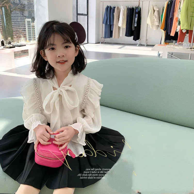 2-6Y Baby Girls Long-sleeved Dresses Children Kids Girls Bowknot Princess Dresses Fairy Outwear