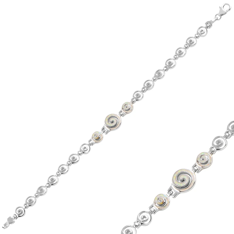

Silver 925 Sterling Opal Gemstone Bracelet