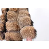 MAOMAOKONG 2022 Natural Real raccoon fur jackets coats Super hot Women’s winter Fashion Luxury large size Female clothing Vests