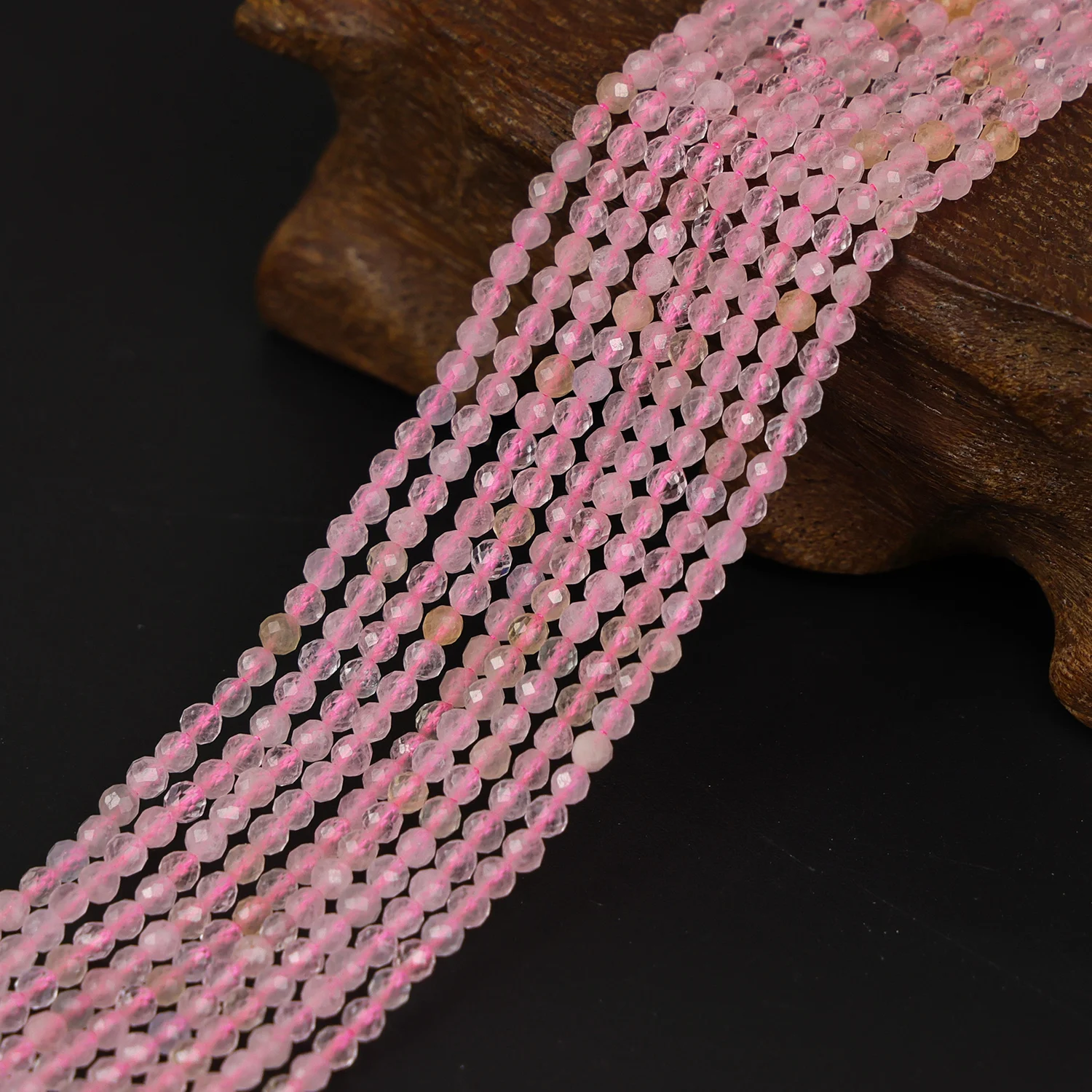 

2mm Natural Pink Morganite Round Faceted Gemstone Loose Beads Accessories for DIY Jewelry Necklace Bracelet Earring Making