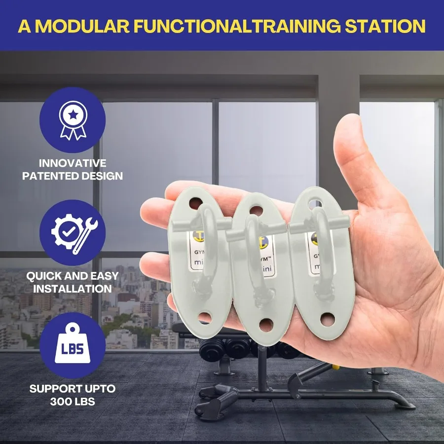 Mini H1 - Resistance Band Wall Anchors for Home Workouts | Wall Mount Anchor for Resistance Bands, Stretch Straps & Suspension T