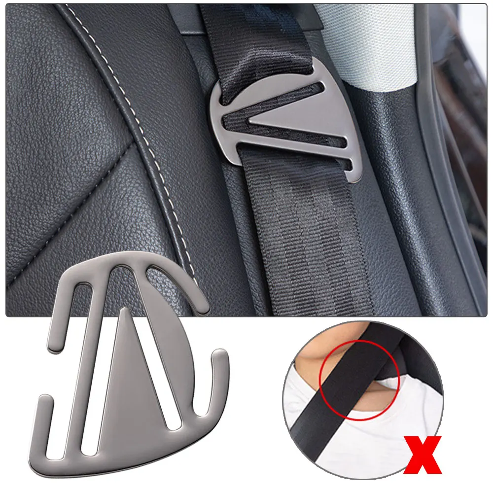 

Automotive Locking Clip Belt Strap Clamp Shoulder Buckle for Adult Children Car Aluminium Alloy Safety Seat Belt Adjuster