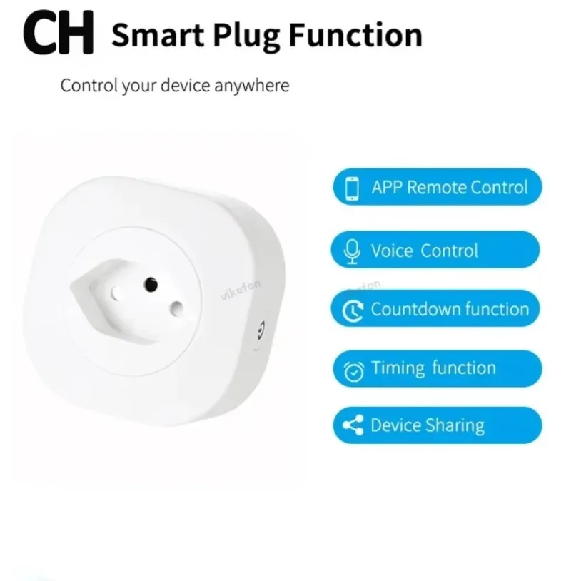 2025 WiFi Smart Plug 16A Israel/Italy/Chile/Switzerland Plug Power Socket Outlet Tuya APP For Alexa Google Voice Control Timing