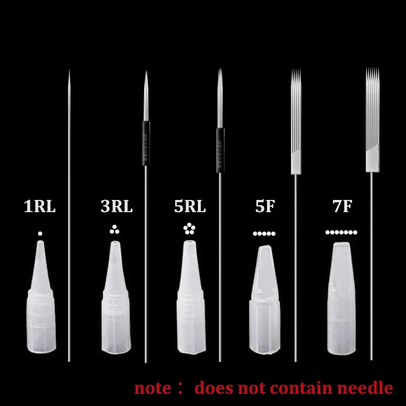 100pcs/bag Permanent Makeup Machine Tattoo Needle Tip Tattoo Nozzle Needle Caps Eyebrow Tip 1RL/3RL/5RL/5F/7F