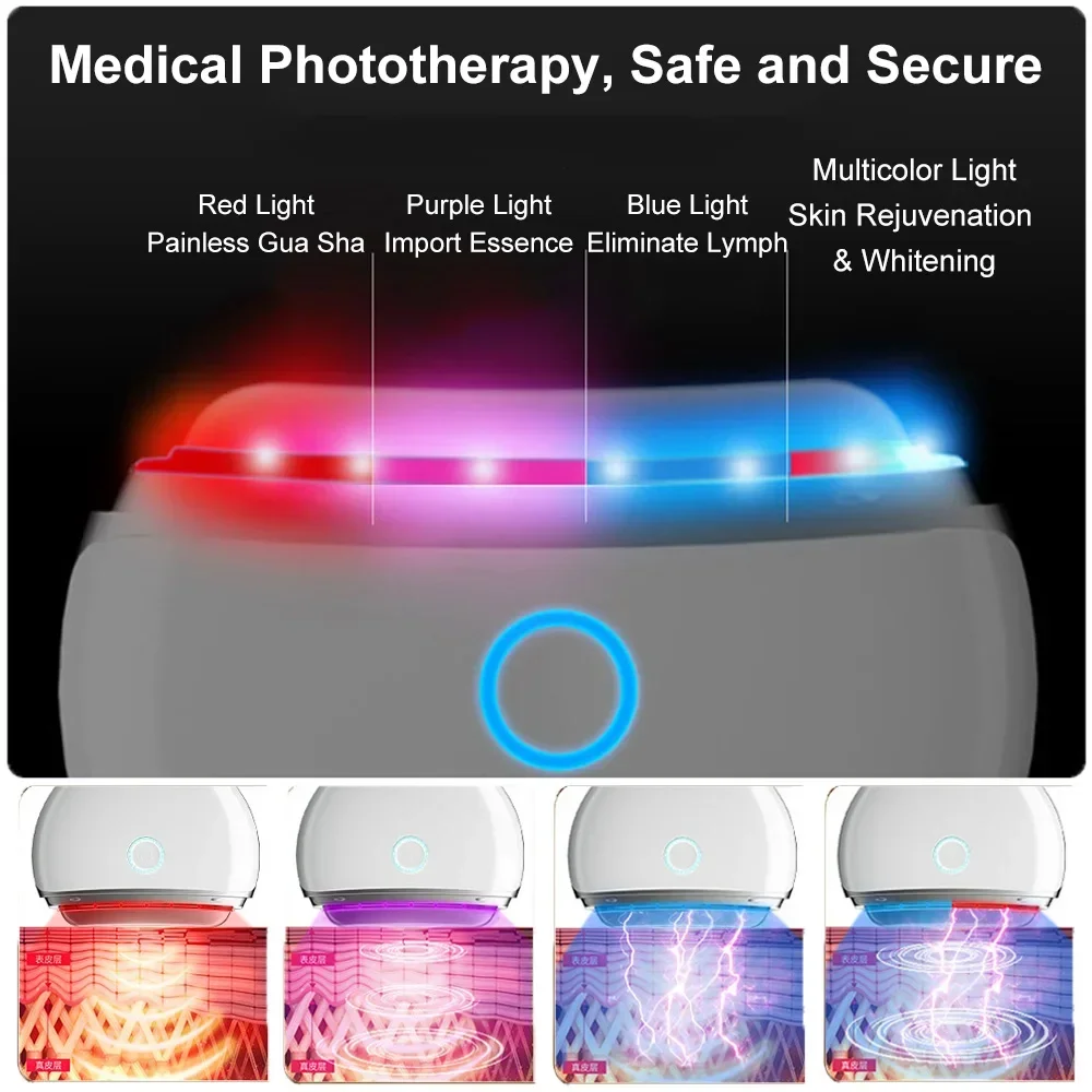 Electric EMS Gua Sha Manually Face Body Sculpting Massager LED Anti Aging Facial Beauty Instrument Scraping Vibrating Massage