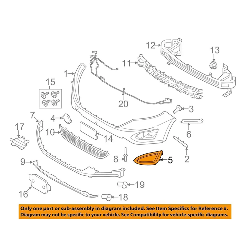 앞 우측 승객 측 안개등 커버 베젤 FT4Z-17B814-AA Ford Edge 201..
