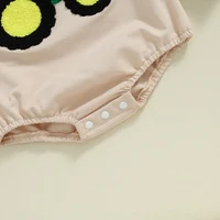 2024-05-08 Lioraitiin Baby Girls Boys Autumn Romper Long Sleeve Crewneck Tractor Embroidery Casual Playsuit 6