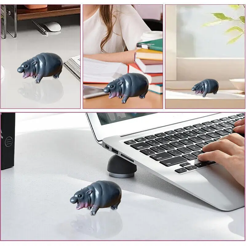 1/2pcs Moo Toy ,Moo Deng Hippo,Bouncy Pork Pygmy Hippo Statue,Hippo Resin Figurine