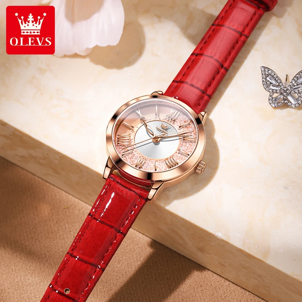 ساعات أوليف نسائية مضيئة مقاومة للماء ، ساعة يد نس...