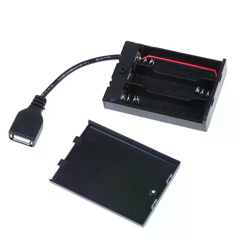 DC4.5V 휴대용 미니 AA 배터리 홀더 보관함 케이스 USB 전원 공급 배터리 박스 5050 3528 2835 LED 스트립 라이트용