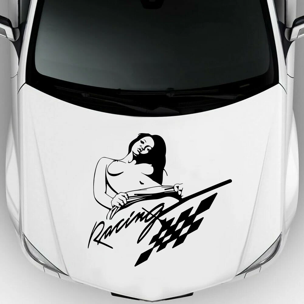 

Sexy Naked Girl Racing Car Sticker Hood Body Side Auto Vehicle Decal for Jeep Audi Bmw Vinyl Decor