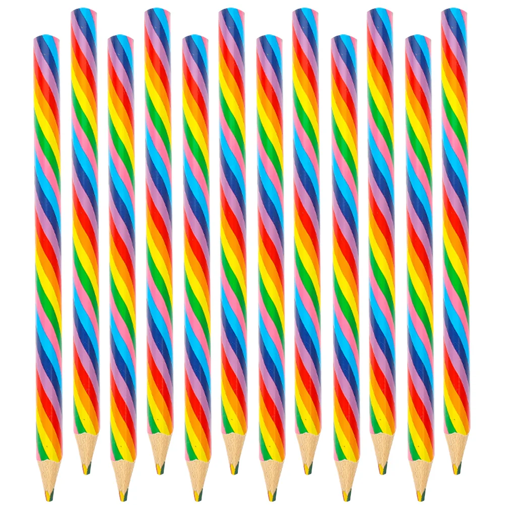 

Classroom Pencils Prizes for Kids 4 Colors Same Lead Party Gifts Rainbow Design