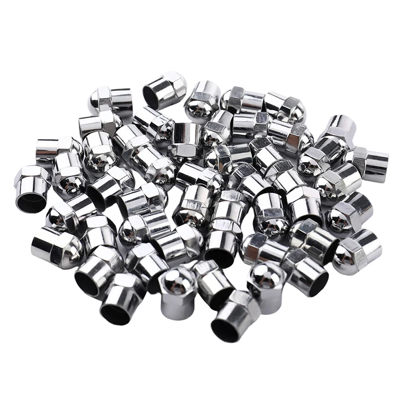 

50Pcs Car Tyre Air Pressure Caps Car Wheel Tire Valve Stem Cap Plastic Chrome Plated Tire Accessories Universal Airtight Cover