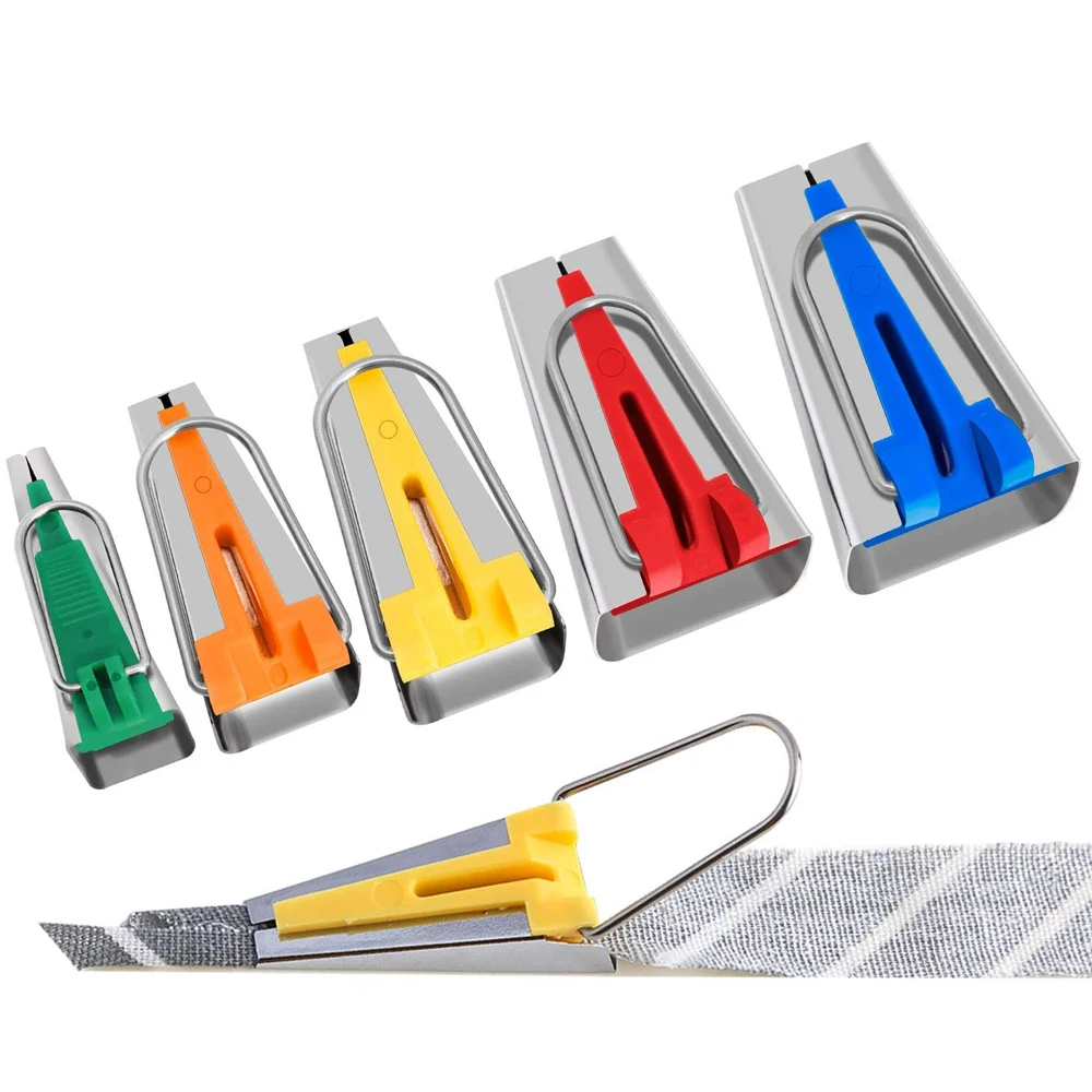 Description Picture 5 of itemSplicing Cloth Fabric Bias Tape Maker Binding Tool Quilting Sewing 6mm\9mm\12mm\18mm\25mm Craft DIY Patchwork Edging Device