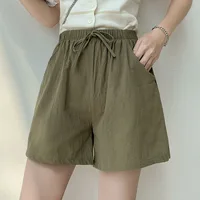 Casual Linen Shorts Women Gym Workout Shorts Cotton Shorts Summer Big Size Loose Home Beach Hot Lace Up Shorts - Image 5