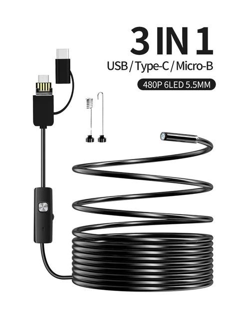 PiAEK Endoscope Inspection HD Camera 3 In 1 Endoscope Android USB/Micro USB/Type - Foto 7