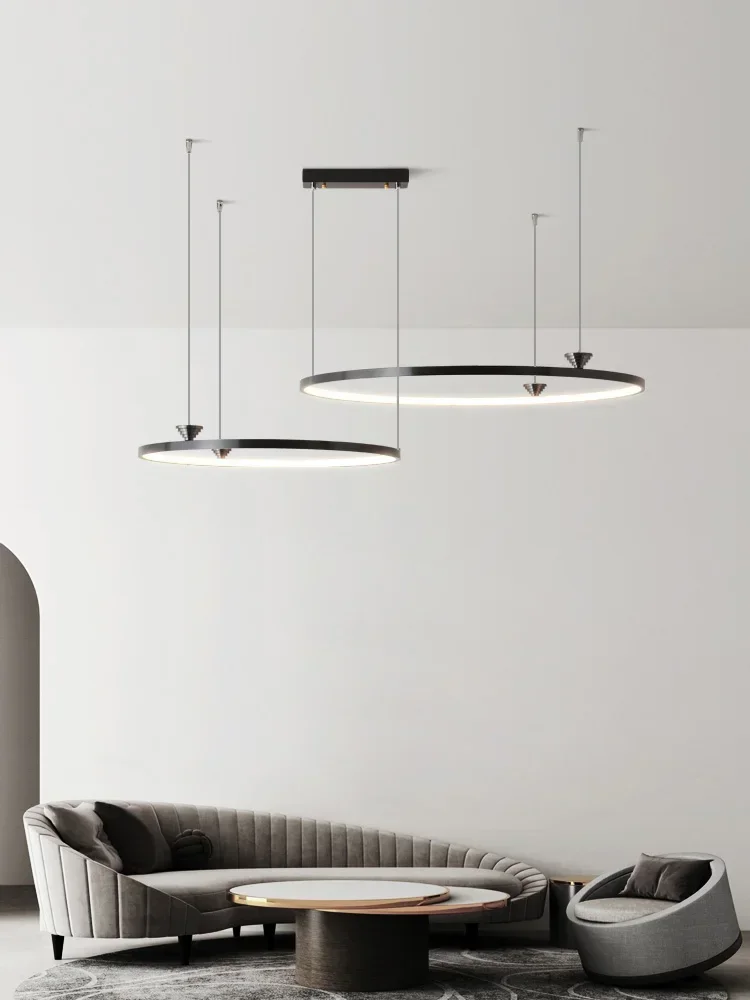 

pendant lamps Living room pendant lamp Italian style minimalist annular main lamp Designer creative dining room bedroom lights