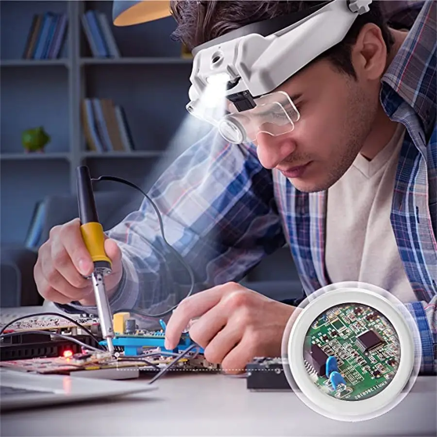 Head Magnifier Glasses Head Mount Magnifying Glasses with Light for