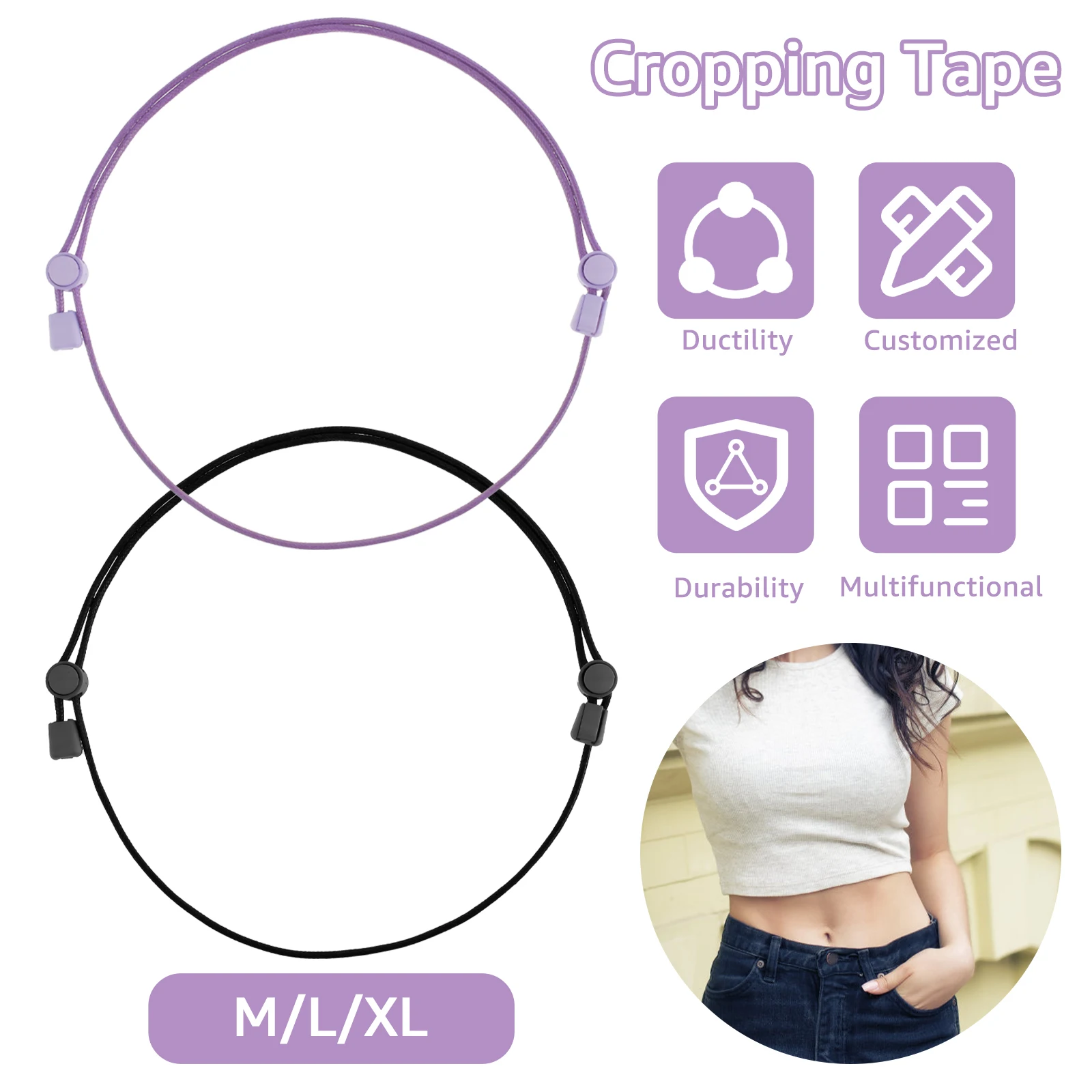 2Pcs Women Belt Crop Tuck Band Adjustable Croptuck Elastic Straps