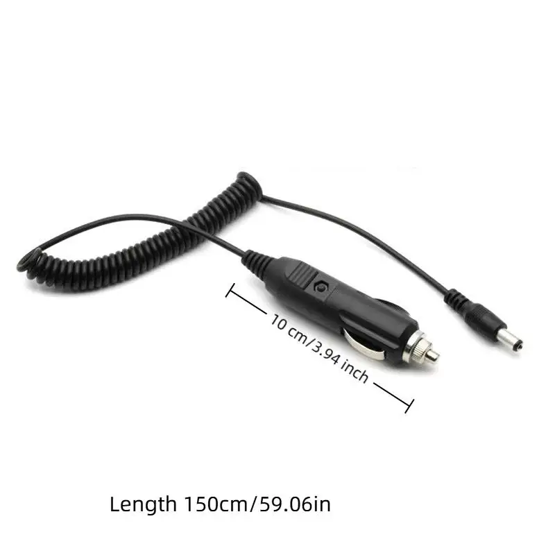 12V 24V 전체 구리 고출력 케이블, 스프링 시거잭 암 커넥터 - DC 5.5*2.1mm 수 커넥터 어댑터 와이어
