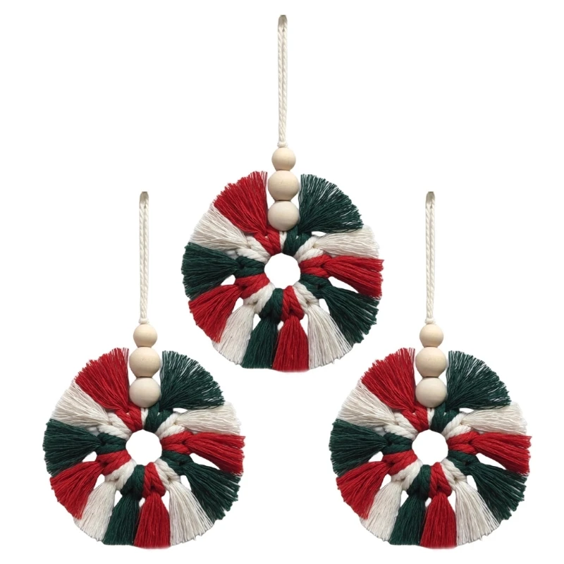 

Hand Woven Christmas Pendant Bohemian Colorful Tassel Pendants Boho Wall Hanging Ornament Christmas Decorations For Home