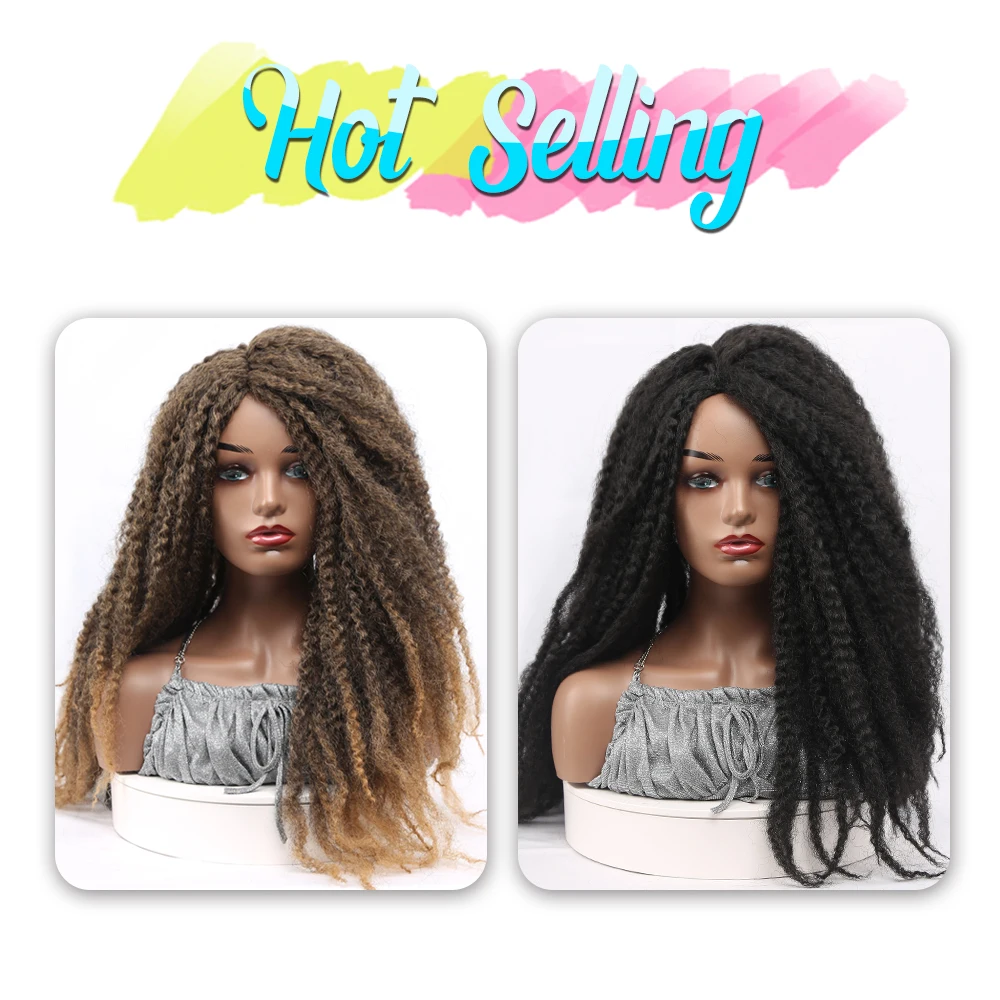 Marley Afro Twist Hair Head band Wig Synthetic Dreadlock Marley Braided Wig Soft Afro Kinky Natural Braiding Women