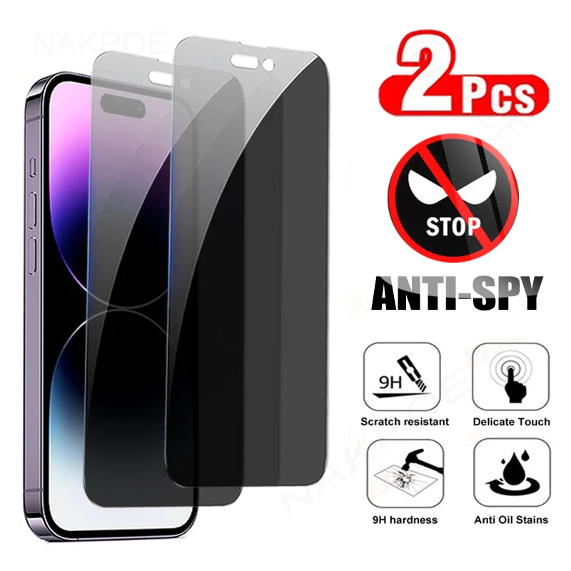 Full Cover AntiSpy Tempered Glass For iPhone 11 12 13 PRO MAX Screen