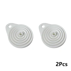 Foldable Silicone Liquid Funnels - Set of 2 for Engine and Oil Changes (Large White)