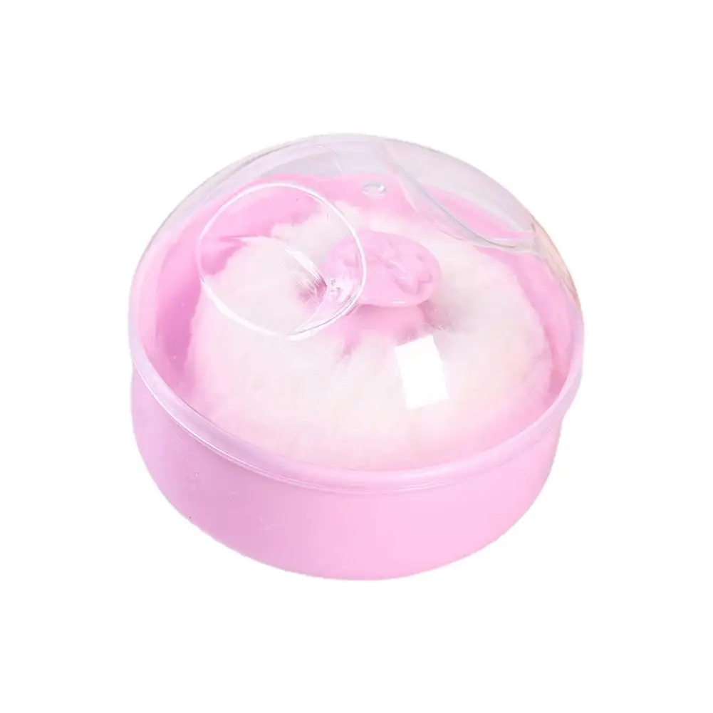 Useful Dry Powder Puff Fluffy ABS Baby Talcum Powder Container with Puff  Reusable Powder Puff Box Makeup Tools 4