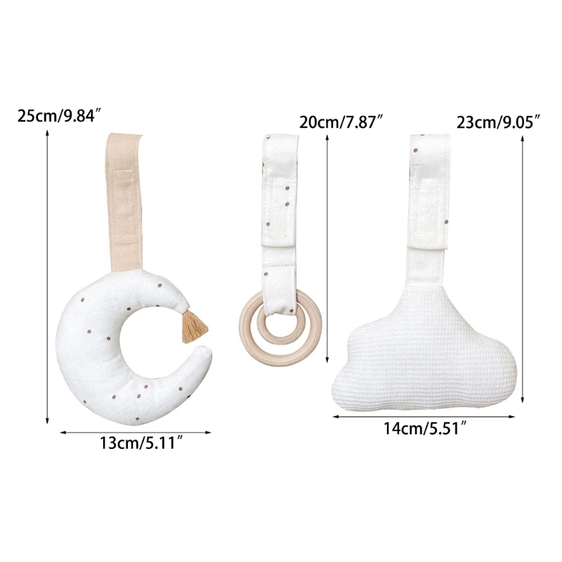 Hanging Toy Baby Wooden Gym Activity Toy Pendant Infant Sensory Toy 3pcs Set of Hanging Playing Toy Newborn Gifts